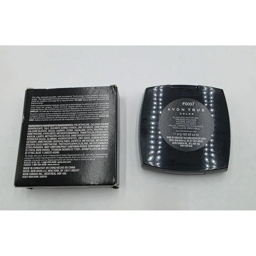 Avon True Color Flawless Mattifying Pressed Powder Pink Fair 0.4 oz F0037 NEW